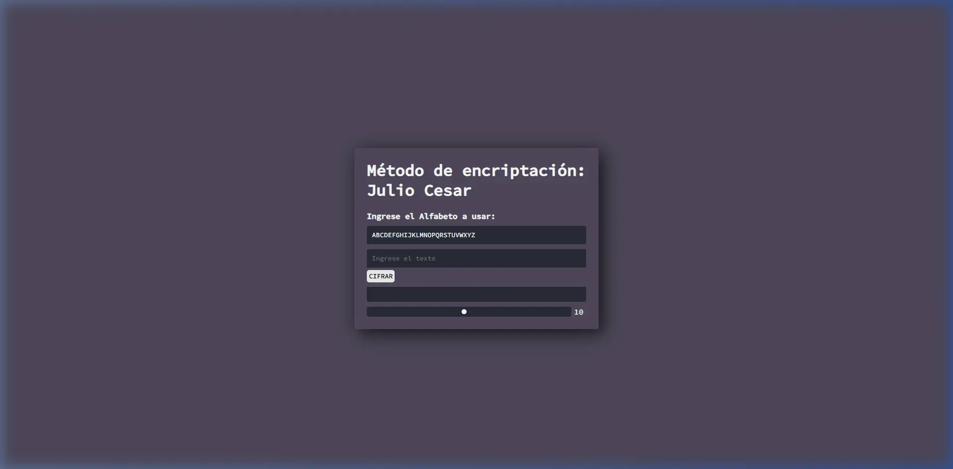 Método de encriptación Julio César