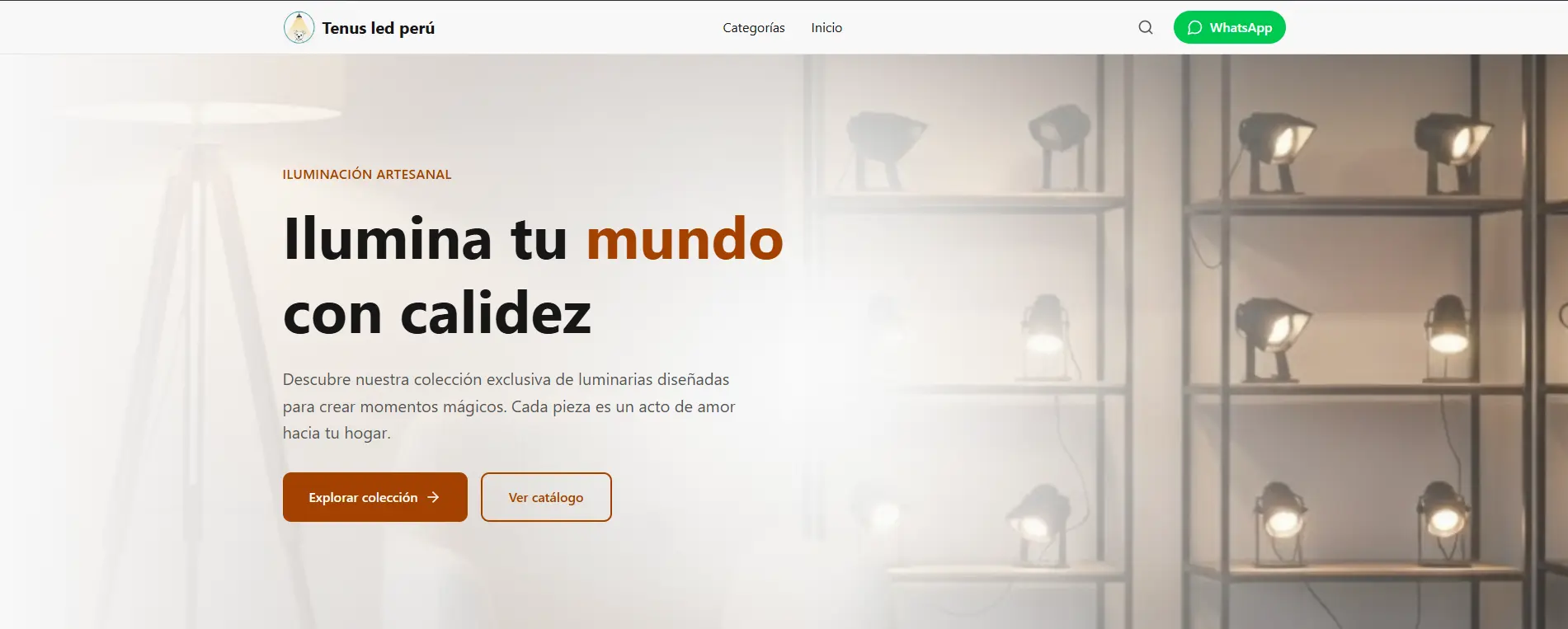 Web de venta de luminarias